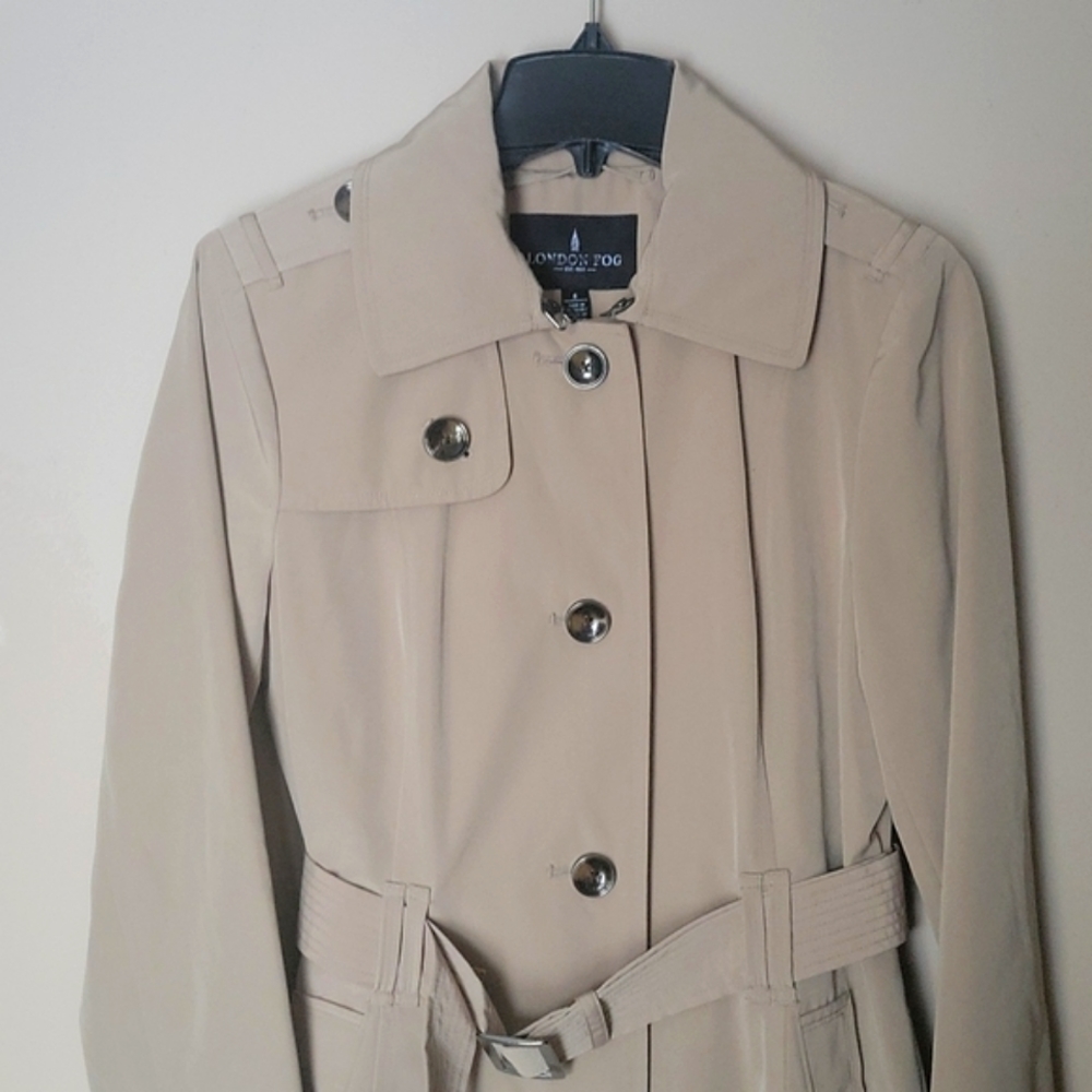 LONDON FOG Removable Hooded Midi Trench Coat Size S - Picture 4 of 8